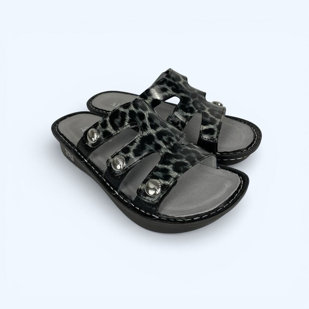 Alegria Leather Slip-On Sandals Snow Leopard - Dinah Women's Size 7-7.5 37 NEW